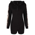 thumbnail image 3 of Gvmfive Women Onesie Pajama Cute Sherpa Romper Fleece Zipper Short Hooded Jumpsuit Sleepwear, 3 of 6