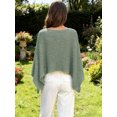 thumbnail image 6 of LMLYSoH Women's Mesh Knit Poncho Tops Fashion Solid Color Batwing Sleeve Boat Neck Cover Ups for Summer Daily Wear, 6 of 7