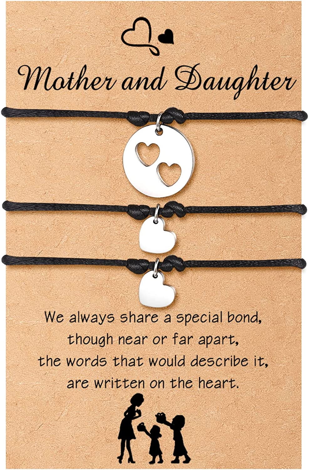Mother Daughter Bracelets Matching Mom Daughter Mommy and Me Heart