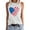 White, variant on White Women's Gradient Coconut Tree Tank Tops Summer Sleeveless V Neck Button down Shirt, 3Xl