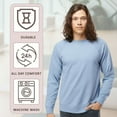 thumbnail image 3 of Unisex Lightweight Long Sleeve Crewneck Sweatshirt, 55 Cotton/45 Polyester Flecce Winter Sweater (Sand , 4XL), 3 of 8