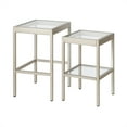 thumbnail image 3 of Henn&Hart 16" Nickel Metal/Glass Side Table, 3 of 8