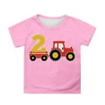 thumbnail image 1 of Zhuashum Hauts pour Garçons Tout-Petits 3-4 Ans Hauts Aventures en Plein Air Style Décontracté d'Été Col Rond Chemise Imprimée Mode Combinaison Rose, 1 of 3