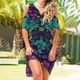 thumbnail image 2 of Moda mujer verano casual manga corta hombro frío hueco v-cuello impreso hueco vestido Fridja qw6108, 2 of 5