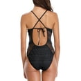 thumbnail image 2 of Attraco Women One Piece Swimsuit V Neck Sexy hollow Backless Monokini, 2 of 8