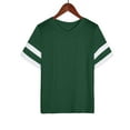 thumbnail image 4 of Summer Xqxayjr Short Sleeve Basic T Shirts for Womens Summer Tops Under $5 Dressy Casual Oversized Striped T Shirt Color Block Crew Neck Business Work Tunics Graduation Gifts, 4 of 5