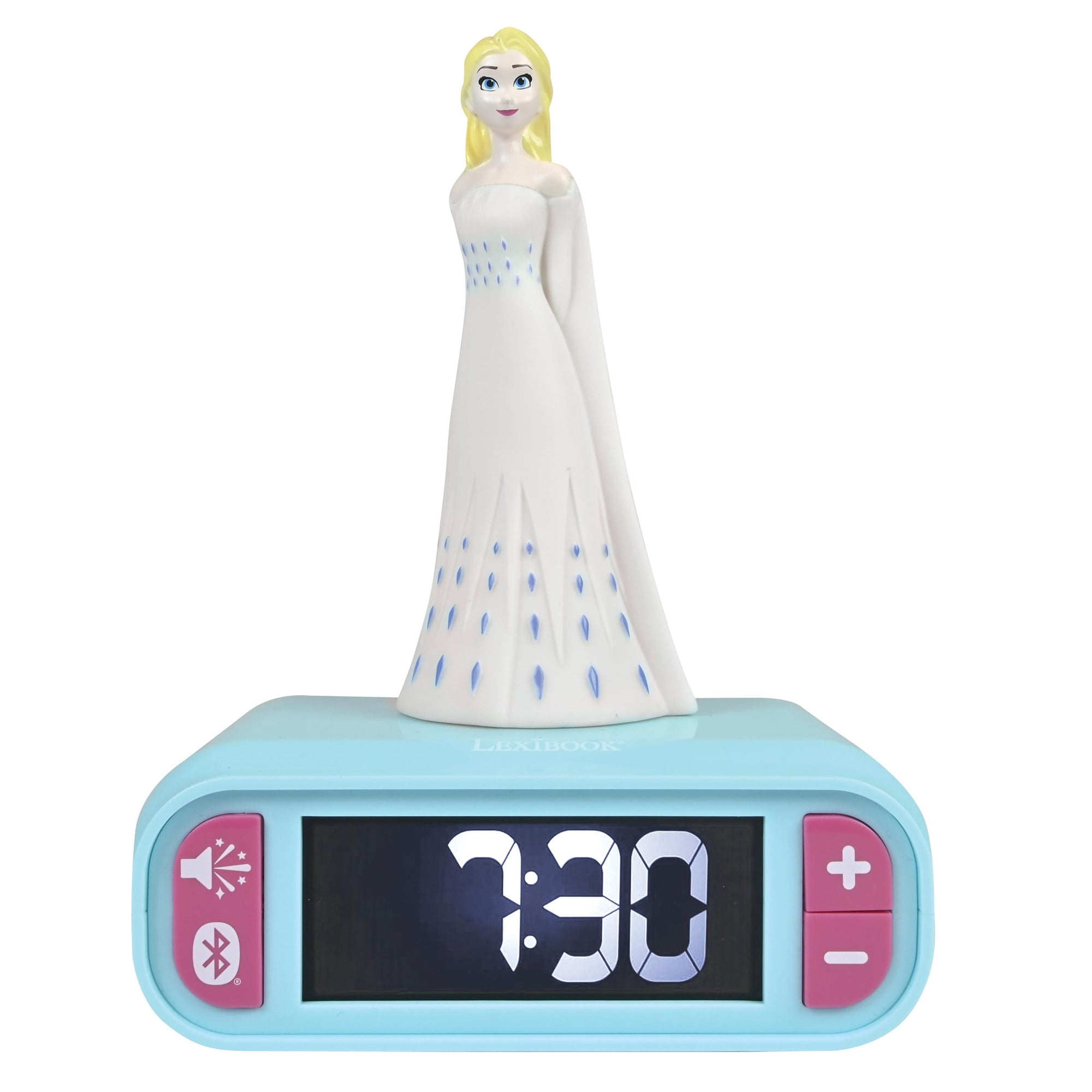 Lexibook Frozen Elsa Digital Alarm Clock with 3D Night Light, Bluetooth