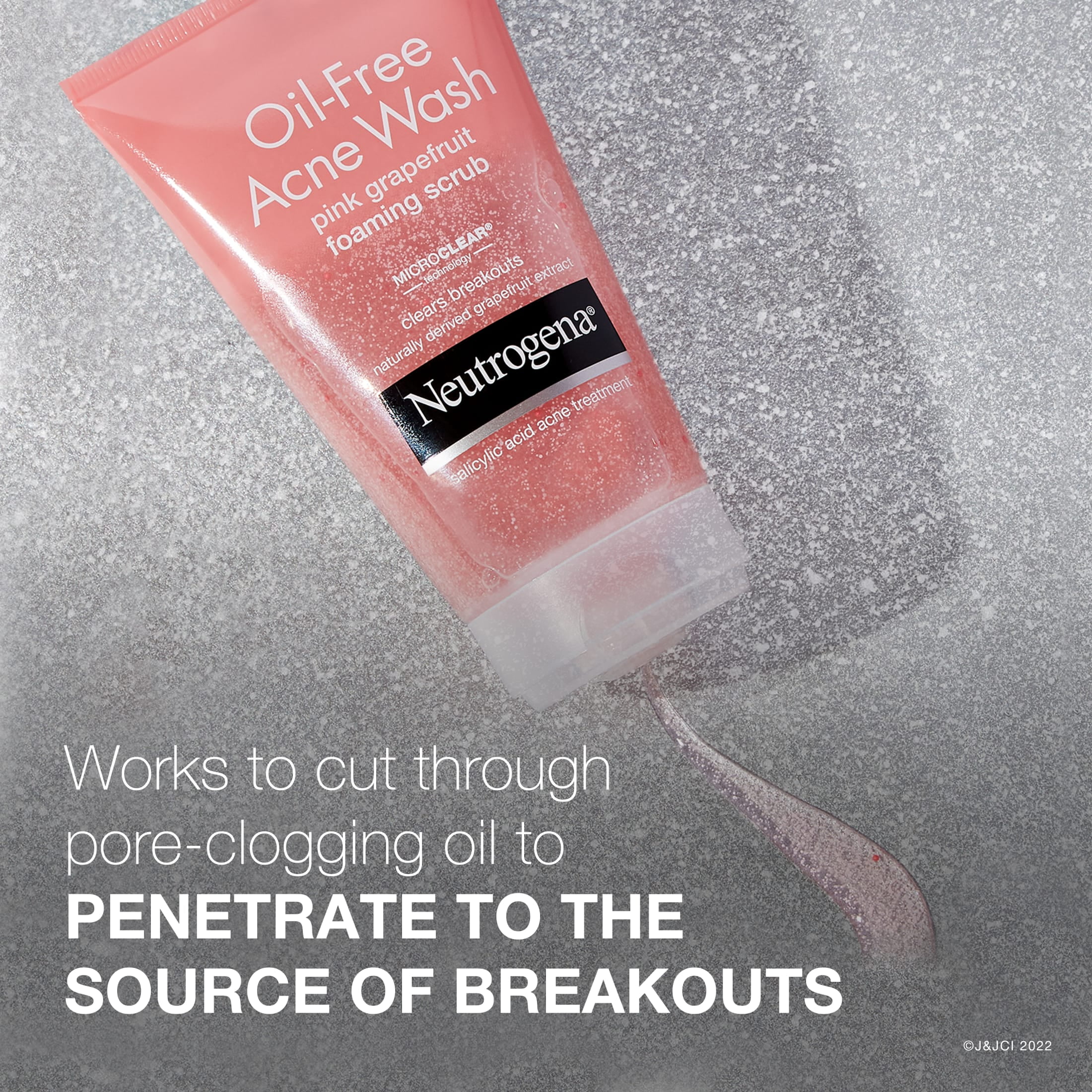 (3 pack) Neutrogena Oil-Free Pink Grapefruit Face Scrub, Salicylic Acid Acne Face Wash, 4.2 fl oz