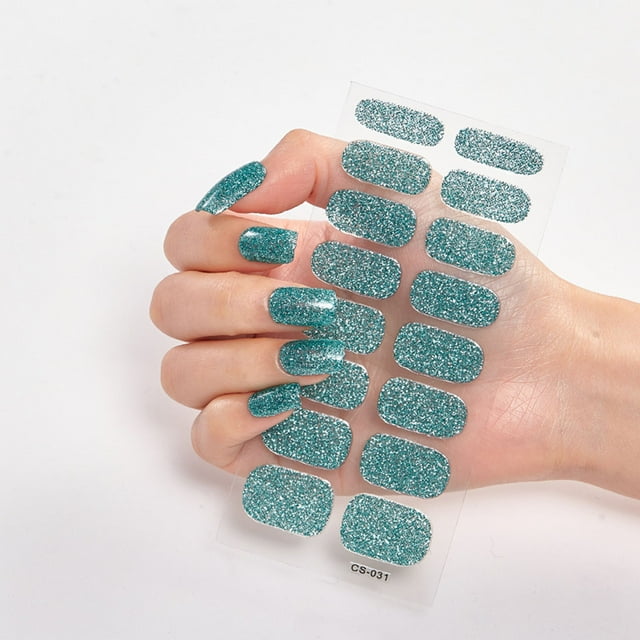 GFHFHITJ Nail Sticker 16 Small Nail Art Stickers Solid Color Glossy Nail Stickers