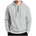 thumbnail image 2 of cocolona Mens Hoodies Half Zip Long Sleeve Hooded Sweatshirt Fall Winter Quarter Zip Pullover Tops with Pockets, 2 of 6