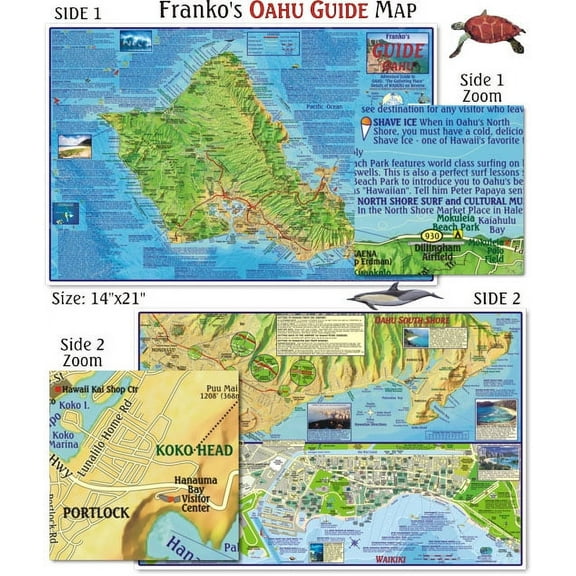 Franko Maps - Oahu Guide Map