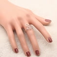 thumbnail image 2 of Dog Paw Print Heart Adjustable Ring Rose Gold Plated Sterling Silver Womens Ginger Lyne Collection, 2 of 5
