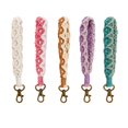 thumbnail image 3 of Handwoven Keychain Wrist Accessory Bohemian Style Flower Design Craftsmanship Key Holder for Keys and Bags, 3 of 3