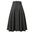 thumbnail image 6 of Fgnfyis Womens Fall Winter High Waist Plaid Slim A-line Long Skirt Wool Skirt Midi Length Pleated Grey L, 6 of 6