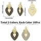 thumbnail image 2 of 1 caja de 20 dijes del Sagrado Corazón, dije de corazón dorado con micro pavé de circonitas cúbicas negras y transparentes. Amuleto del Sagrado Corazón para Pascua., 2 of 9