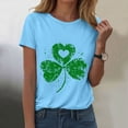 thumbnail image 2 of vigerkar Women's St Patrick's Day T-Shirt Lucky Irish Shamrock Graphic Tees Tops (Sky Blue, M), 2 of 8