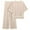 Khaki, variant on MINTREUS Women's Cotton 2-Piece Loungewear Short-Sleeve Round-Neck Pullover Top Wide-Leg Pants Women's PJ Casual Set