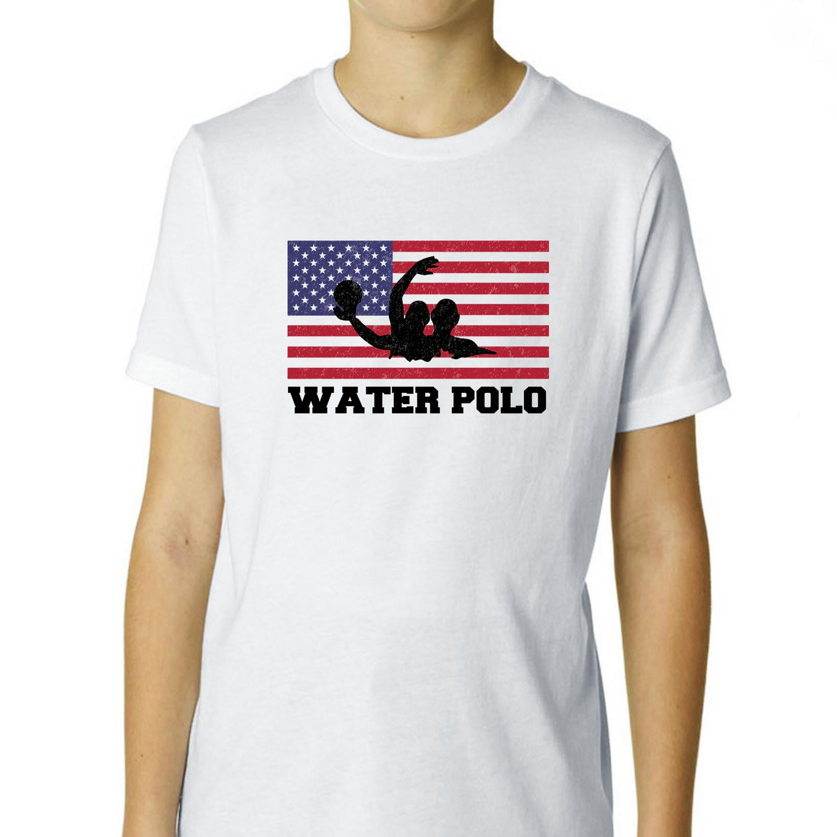 Hollywood Thread USA Olympic Water Polo Flag Silhouette Boy's