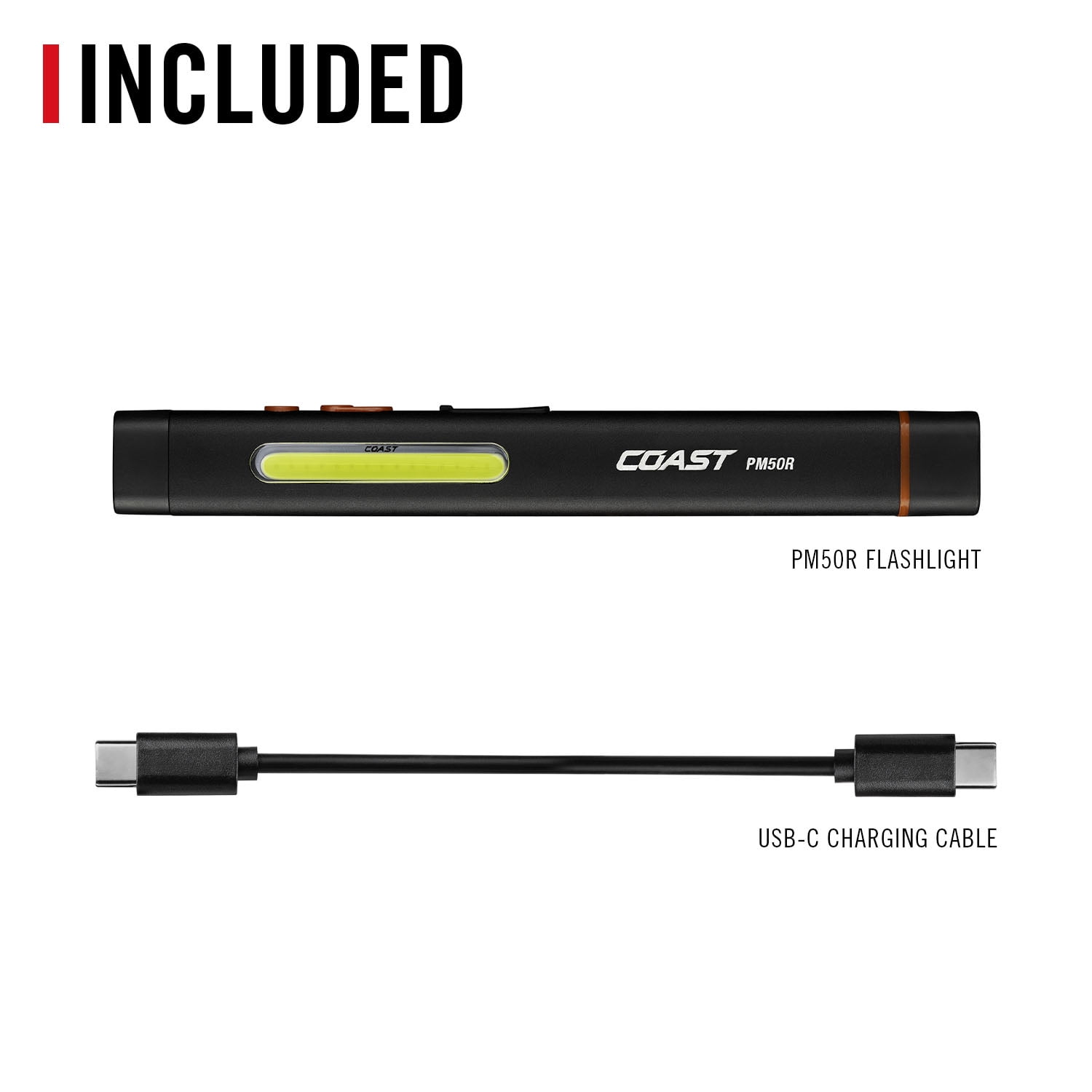 Coast PM50R 255 Lumen Rechargeable Work Light, Laser Pointer