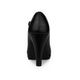 thumbnail image 2 of BLISSFUL STEP Women's Platform Chunky Heel Sandals Pumps Black 7, 2 of 7