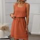 thumbnail image 2 of Sexy Vestido Casual para las Mujeres, Moda Casual Cuello Redondo sin Mangas de Cordón de Color Sólido para el Verano Y la Fiesta, 2 of 8