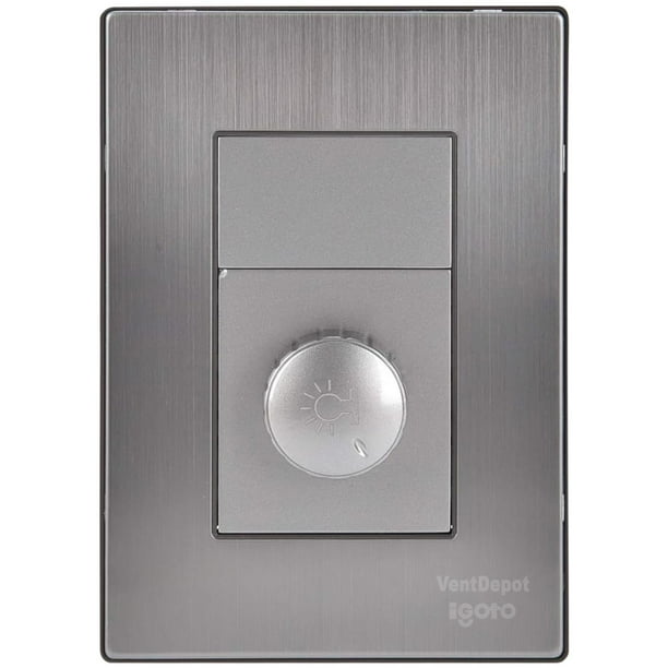 Atenuador de Pared con Placa Inoxium1DSilver 1Pza Dimmer 127VCA 60Hz Plateado Acero Inoxidable/PC.