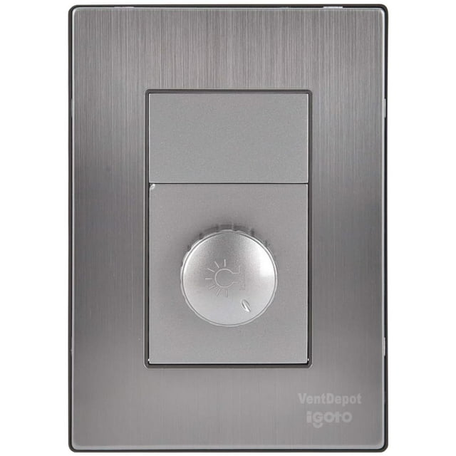Atenuador de Pared con Placa Inoxium1DSilver 1Pza Dimmer 127VCA 60Hz Plateado Acero Inoxidable/PC.