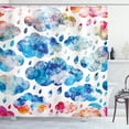 thumbnail image 1 of Ambesonne Modern Shower Curtain, Rainy Clouds and Raindrops, 69"Wx70"L, Blue Pink Orange, 1 of 3