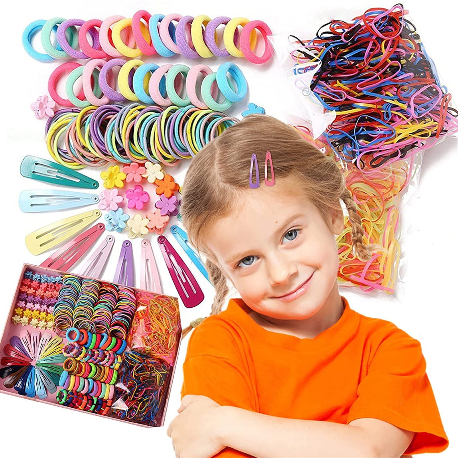 Set Colored Rubber Bands Hair Colorful Stock Photo 424020298