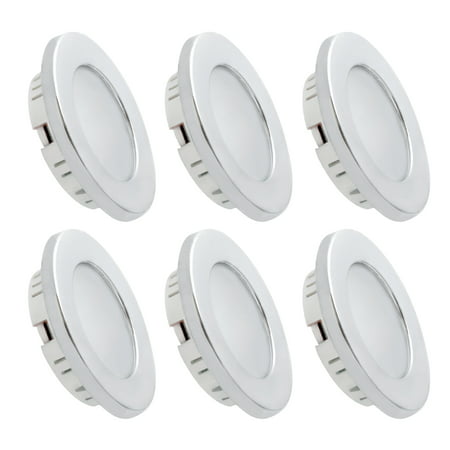Dream Lighting 12V 70MM,2W Recessed Ceiling Dome Light for RV Trailer Caravan Boat Yacht Under Cabinet Lamp Warm White,Pack of