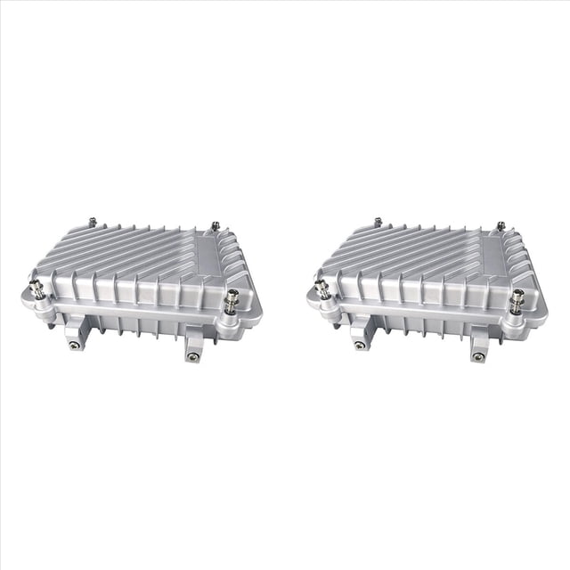 2X Long Range Wireless AP Bridge Amplifier IP66 Box Cast Aluminum Metal Housing for Communication Base Station,2 x Wireless AP Bridge Amplifier Housing,Silver