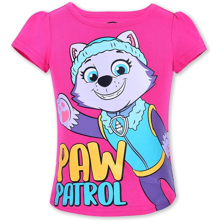 Nickelodeon Maglietta Manica Lunga Ragazze 3 Pezzi Paw Patrol - Rosa/Grigio/Azzurro, Taglia 5 Anni