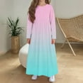 thumbnail image 5 of ATOGUTA Girls Maxi Dress Long Sleeve Crew Neck A-Line Casual Party Dresses with Pockets Size 4T-14, Mint Green, 5 of 6