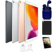 Restored Apple iPad Air 3 10.5-inch 64GB Wi-Fi Only Bundle: Case, Pre-Installed Tempered Glass, Rapid Charger, Bluetooth/Wireless Airbuds By 2 Day Express (Refurbished)