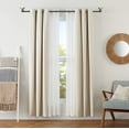 thumbnail image 5 of MERIVILLE 1-Inch Diameter Telescoping Double Window Curtain Rod, Renaissance Gold Bird Finials, 48"-84", Black Rod, 5 of 5