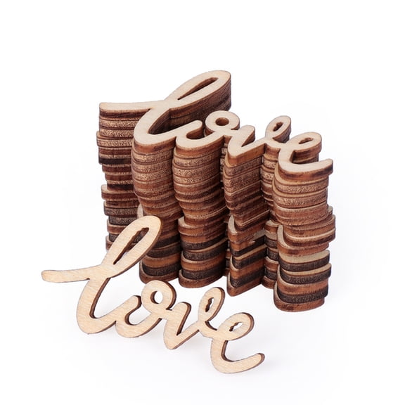 Raindrops  50 Pcs Small Wood Words for Crafts Shapes Scrapbooking Planner