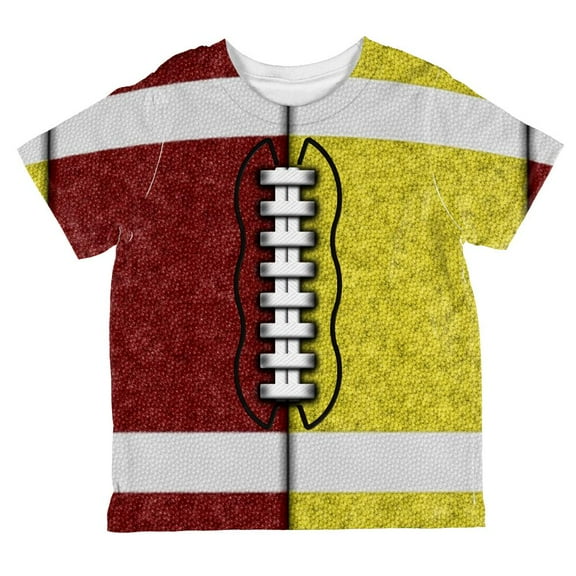 Fantasy Football Team Maroon and Yellow All Over Toddler T Shirt Multi 4T