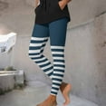 thumbnail image 5 of Abomasnow Women's Wide Horizontal Contrast Stripe Leggings High Waist Stretchy Opaque Hosiery Ankle Length Footless Tights, 5 of 9