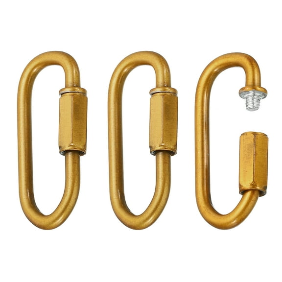 Chain Connectors, 4mm Thick Quick Link Screw Lock Oval Clips for Chandelier Pendant Lights, Gold Bronze, Pack of 3