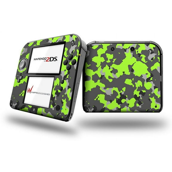 WraptorCamo Old School Camouflage Camo Lime Green - Decal Style Vinyl Skin fits Nintendo 2DS - 2DS NOT INCLUDED