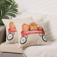 thumbnail image 2 of Unique Bargains Fall Pumpkin Outdoor Home Decorative Throw Pillow Covers (2 Count) Beige-2 18" x 18", 2 of 6
