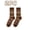 2 Coffee, variant on Women's Retro Bohemian Printed Crew Socks Ladies Fall Winter Vintage Soft Stylish Mid-Calf Warm Socks One Size