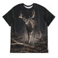 thumbnail image 3 of LAOLIUSN Men's Deer Graphic T Shirt Buck Wildlife Hunting Tee Forest Antler All Over Print Crew Neck Short Sleeve Shirt S-4XL, 3 of 7