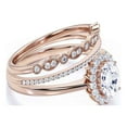 thumbnail image 2 of Beautiful Minimalist 2.50 Carat Oval Cut Diamond Moissanite Engagement Ring, Classic Halo Wedding Ring, Two Matching Band in 10k Solid Rose Gold Band, Gift For Her, Promise Ring, Anniversary Ring, 2 of 3
