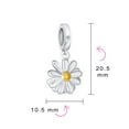 thumbnail image 4 of Bling Jewelry Womens White Sunflower Daisy Charm Bead 14K Gold Plated Sterling Silver for Bracelets, 4 of 4