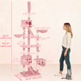 thumbnail image 2 of Adjustable Pink Cat Tree Condo - 94"-102" Multi-Level Activity Center for Large Cats with 2 Condos, Hammocks & Scratching Posts - Living Room & Bedroom Pet Furniture, 2 of 7
