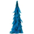 thumbnail image 2 of Northlight Small Two-Tone Layered Feathers Cone Tree Christmas Decoration - 16" - Turquoise, 2 of 6