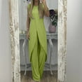 thumbnail image 2 of MSJUHEG Two Piece Outfits For Women Fall Outfits 7 Colors Mature Women Suit Suit For Women Slit Sleeveless Loose Blouse Wide Leg Pants Set Slacks For Women Green S, 2 of 6