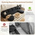 thumbnail image 4 of 138.6" U Shaped Modern Modular Sectional Curved Sofa with Ottoman, Minimalist Style Comfy Cloud Couch for Living Room Apartment, No Assembly Required Boneless Couches (Black,Right Facing Chaise), 4 of 7