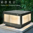 thumbnail image 6 of 12" Black Solar Powered LED Post Cap Light with Auto On/Off Sensor, Weather-Resistant Outdoor Post Lighting for Fences, Garden Pathways, Deck Railings (1-Pack), 6 of 9
